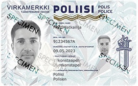 Poliisin uusi virkamerkki.
