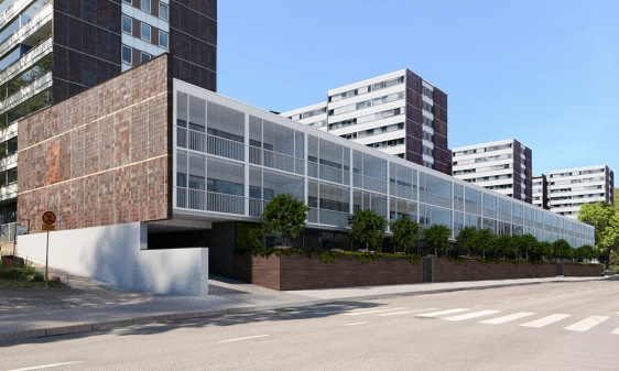 Havainnekuva Linnankatu 55:een tulevista asunnoista. 