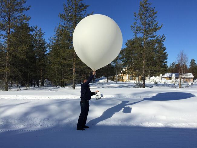 Otsoniluotaus Sodankylässä.