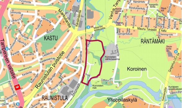Kaavanmuutosalue sijaitsee Jokipellonkujan varrella V&#228;h&#228;joen ja Turku–Toijala-rautatien v&#228;liss&#228;.
