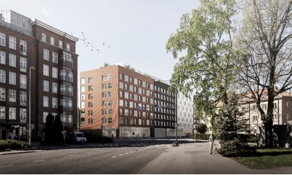 Näkymä Tuureporinkadun ja Kutomonkadun risteyksestä Parkinkentän suuntaan.