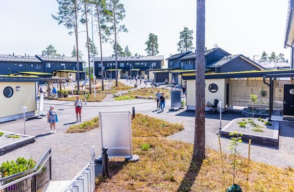 Messuilla esittelyssä ovat Lounatuulen rivitaloasunnot Metsä ja Ateljee sekä pihasauna Löyly.