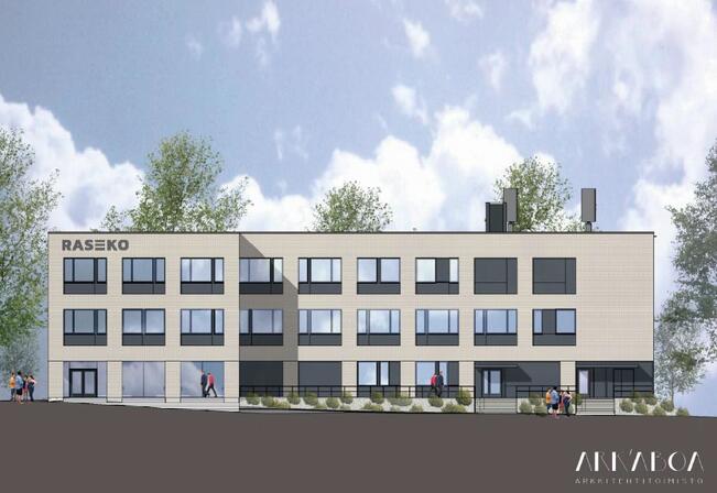 Havainnekuva Rasekon uudisrakennuksesta.