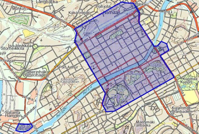 Rajoitusalue Turussa.