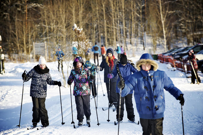 Nunnavuoren pääreitti avautuu hiihtäjille 5. joulukuuta alkaen. Kuva on vuodelta 2016.
