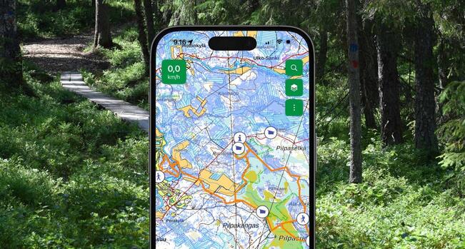 Mustikkakartta on Karttaselain-sovelluksessa.