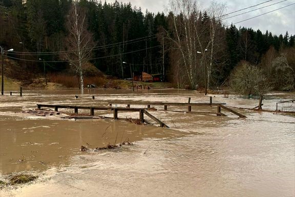 Savijoki tulvii Liedon Parmaharjulla. 