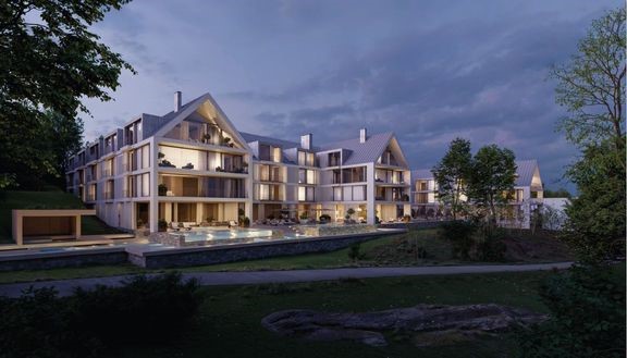 Havainnekuva kylpyl&#228;hotellista Noviisinkadulta kuvattuna. 