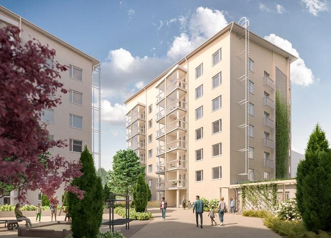 Akselintielleb valmistuu kaksi kerrostaloa, joihin tulee 99 asumisoikeusasuntoa. 