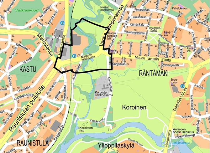 Kaava-alueen sijainti. 