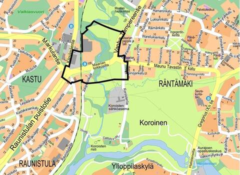 Kaava-alueen sijainti. 