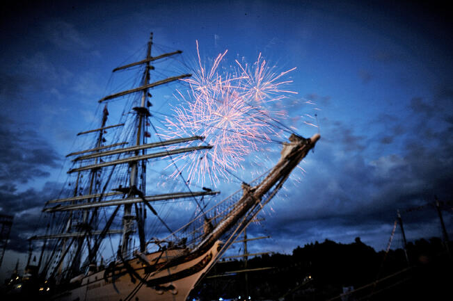 Turun päivä huipentuu ilotulitukseen. Kuva on vuodelta 2017.