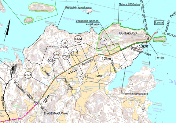 Jalankulku- ja pyöräilyväylä rakennetaan Saaristotien pohjoispuolelle Prostvikin lauttarannasta noin kolmen kilometrin osuudelle. 