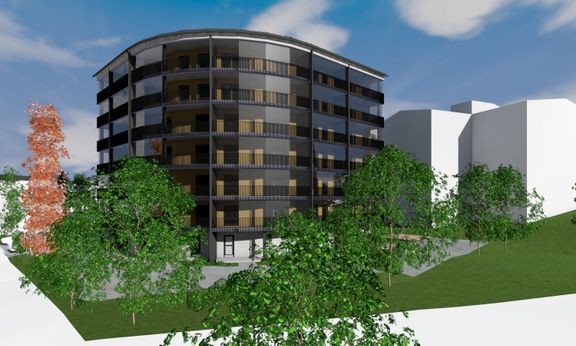 Havainnekuva uudesta TVT:n vuokrakohteesta, joka sijaitsee osoitteessa Saarenmaankatu 10.  
