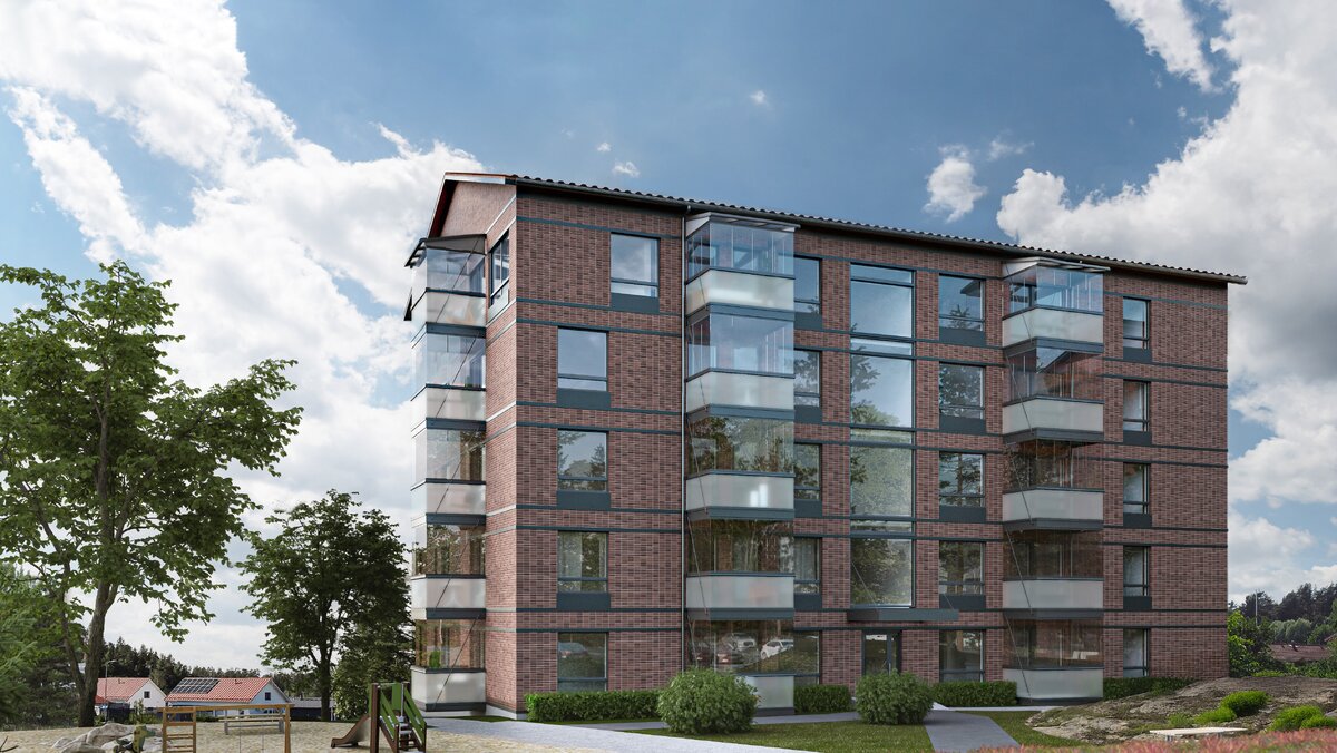 Asunto Oy Raision Taimen julkisivu.