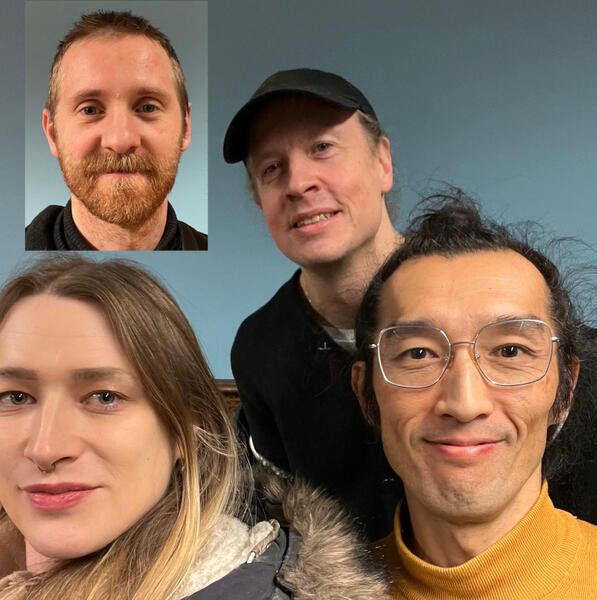 Isät meidän -työryhmä Jessika Holmlund, Evgeny Kostyukov, Antti-Juhani Manninen ja Tashi Iwaoka.
