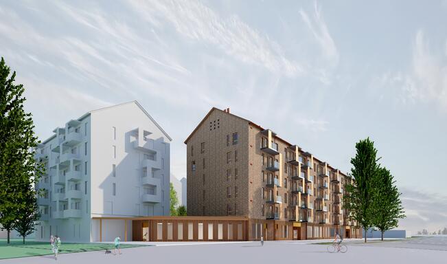 Hoviväenkatu 2 A ja B:n asumisoikeusasunnot valmistuvat Herttuankulman uudelle asuinalueelle.