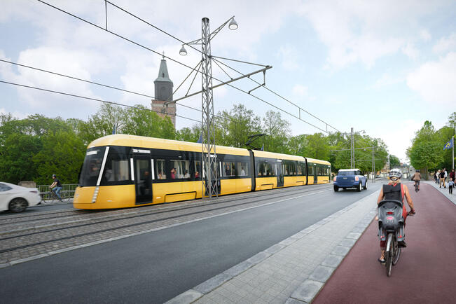 12 kilometrin mittaisen raitiotien rakentaminen kaupunkiin maksaisi 530–540 miljoonaa euroa.