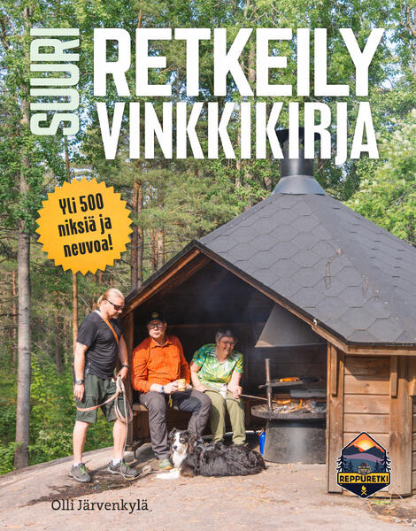 Kirjan kansikuvassa ovat Tuskaretkien puheenjohtaja Arttu Eteläpelto ja Tuutti-koira, Tero Kramsu ja Helena Pelkonen.