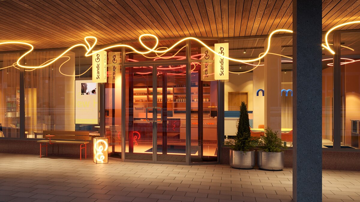 Havainnekuva Eerikinkadun hotellista.