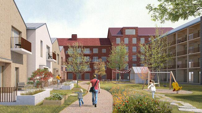 Havainnekuva asuinalueesta.