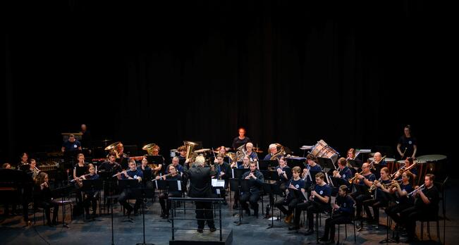 Aura Wind Band Sigyn-salissa vuoden 2023 Puhallinpäivillä.
