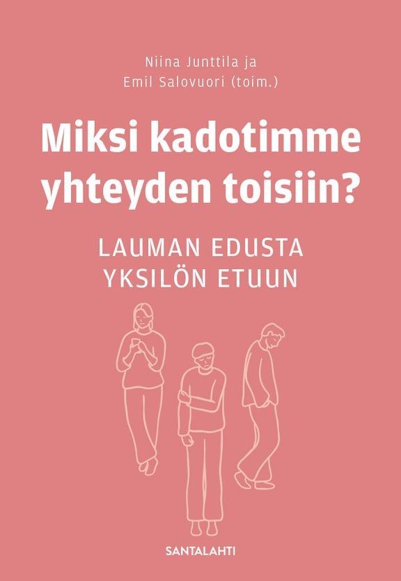 Uutuusteos tarkastelee yhteiskunnan kehitystä yhteisökeskeisyydestä kohti yksilökeskeisyyttä. Syy löytyy yhteiskunnan rakenteista, jotka ohjaavat yhä useammin oman edun tavoitteluun. 